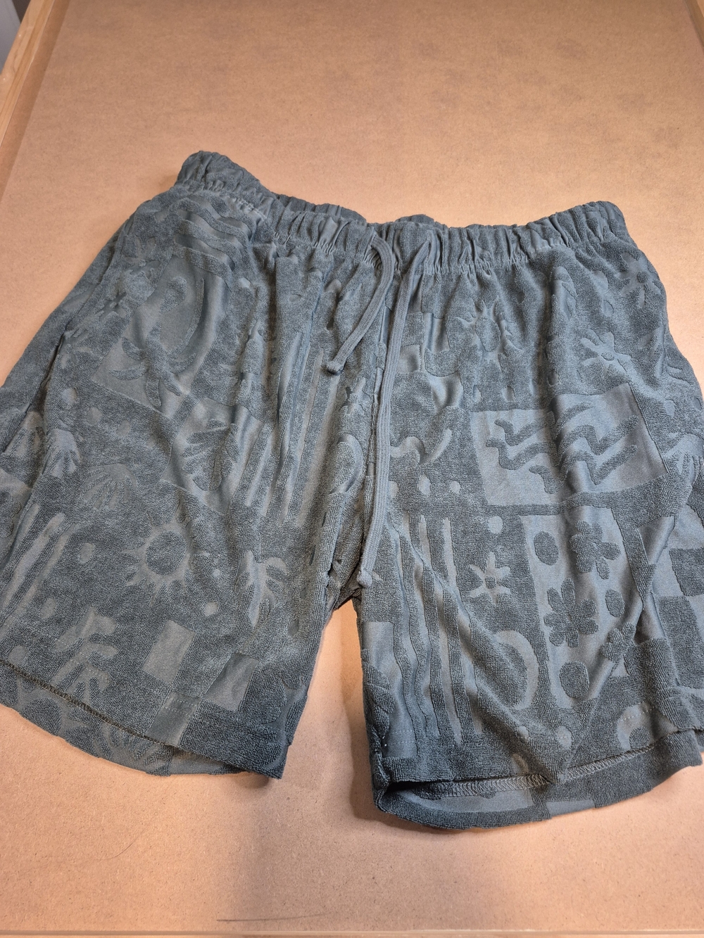 Men's Charcoal Gray Terry Athletic Drawstring Shorts 4541/7